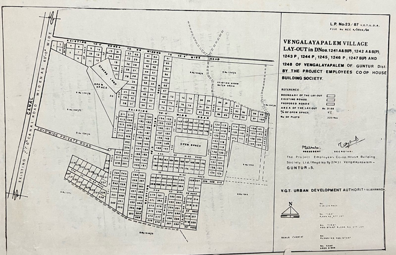 Official VGTUDA Approved Layout Map of Srisailam Colony